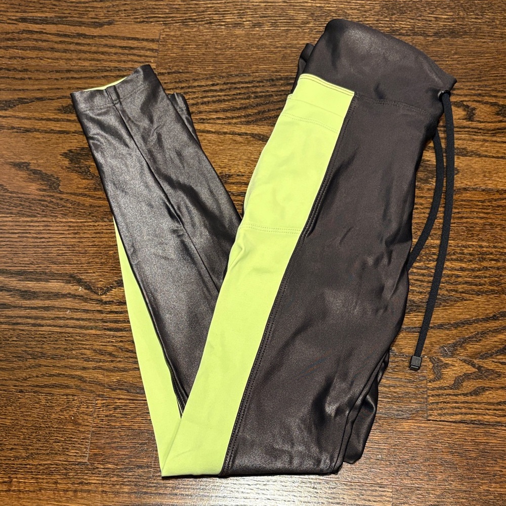 Koral Black Leggings with Lime Accent